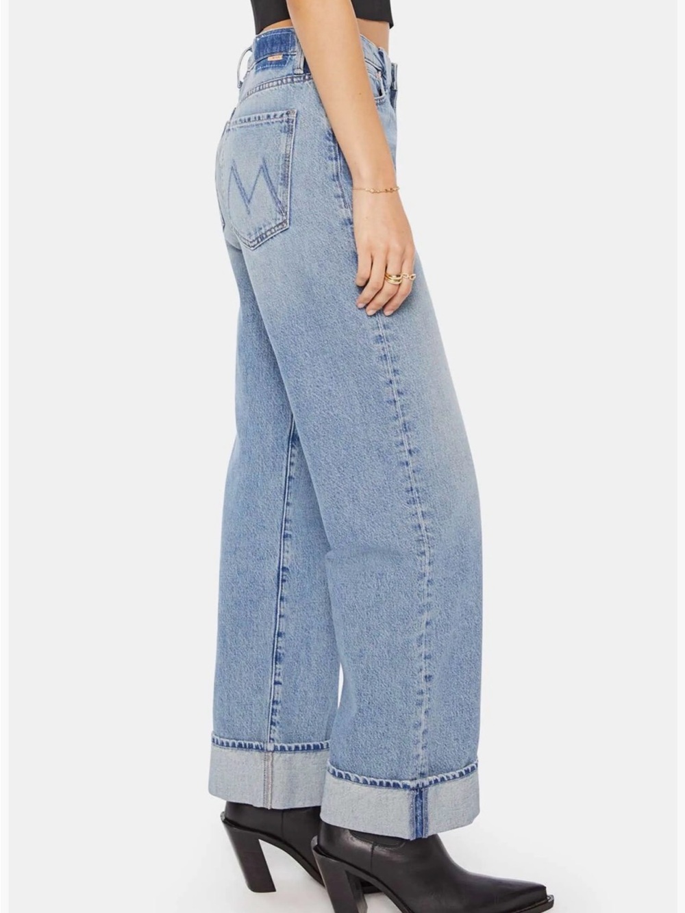 NWT Size 28 The Dodger Skimp High Waist Cuffed Hem Wide Leg Jeans - Picture 3 of 10